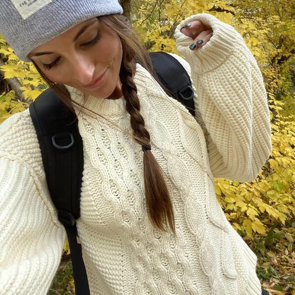 Free People Dream Cable Crewneck Sweater - Picture 8 of 15